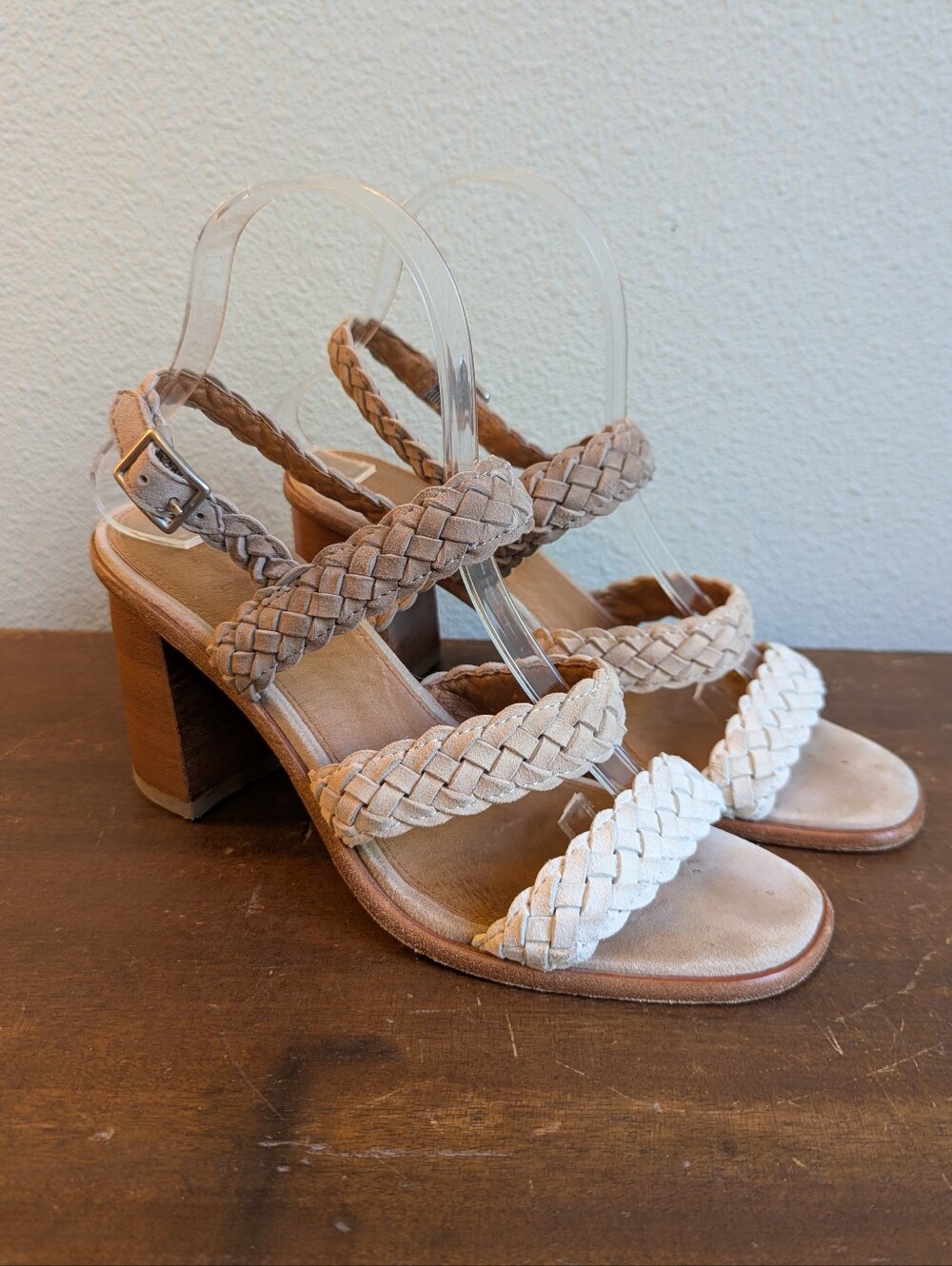 Frye Amy Braid Block Heel Sandals Women's US 8 Boho Leather Strappy